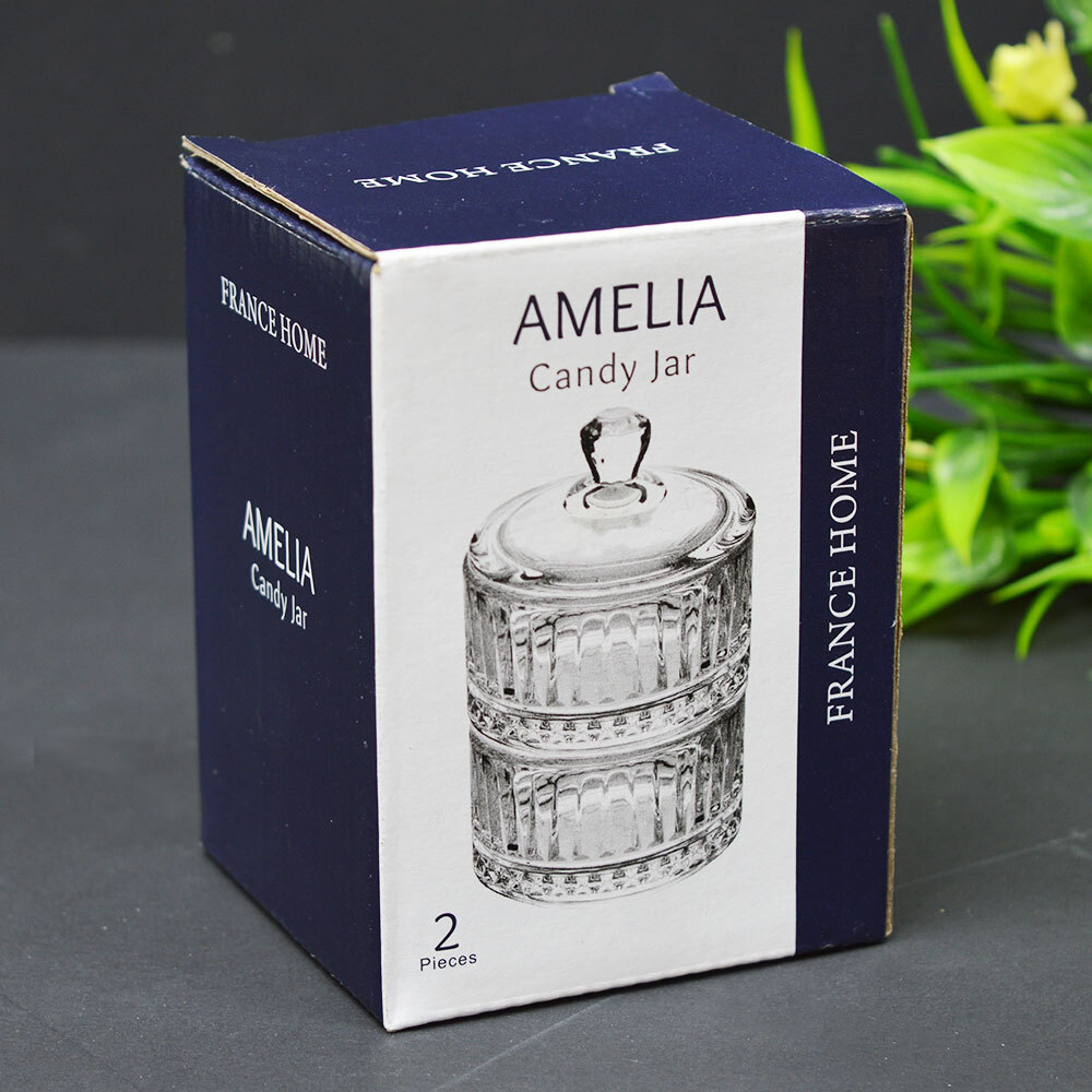 Ваза 2-х ярусная для меда и икры, h11см, d7см "Amelia"