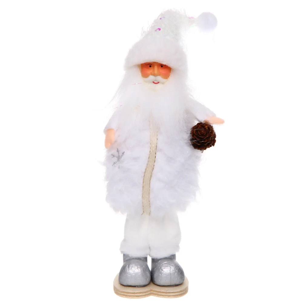 Фигурка новогодняя «Щедрый старичок» 20 см, серебро