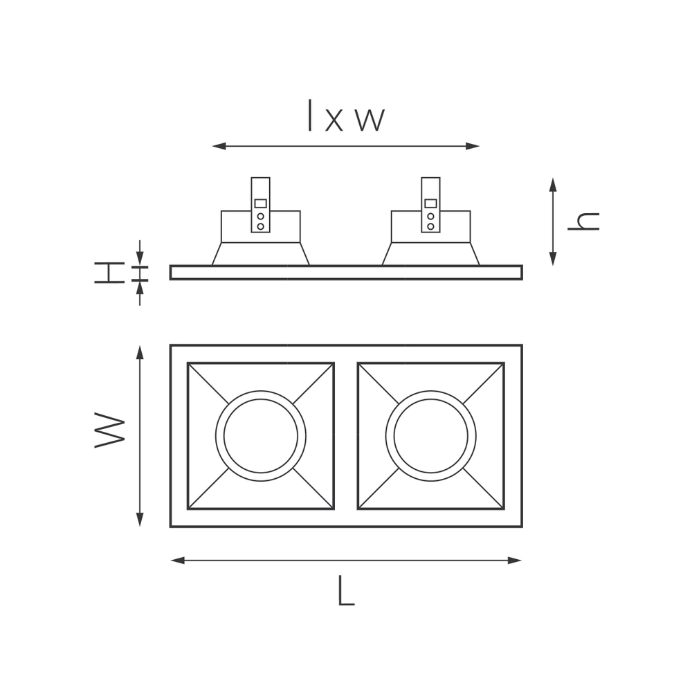 D5270707 Светильник DOMINO QUADRO МR16 (214527+214507+214507)