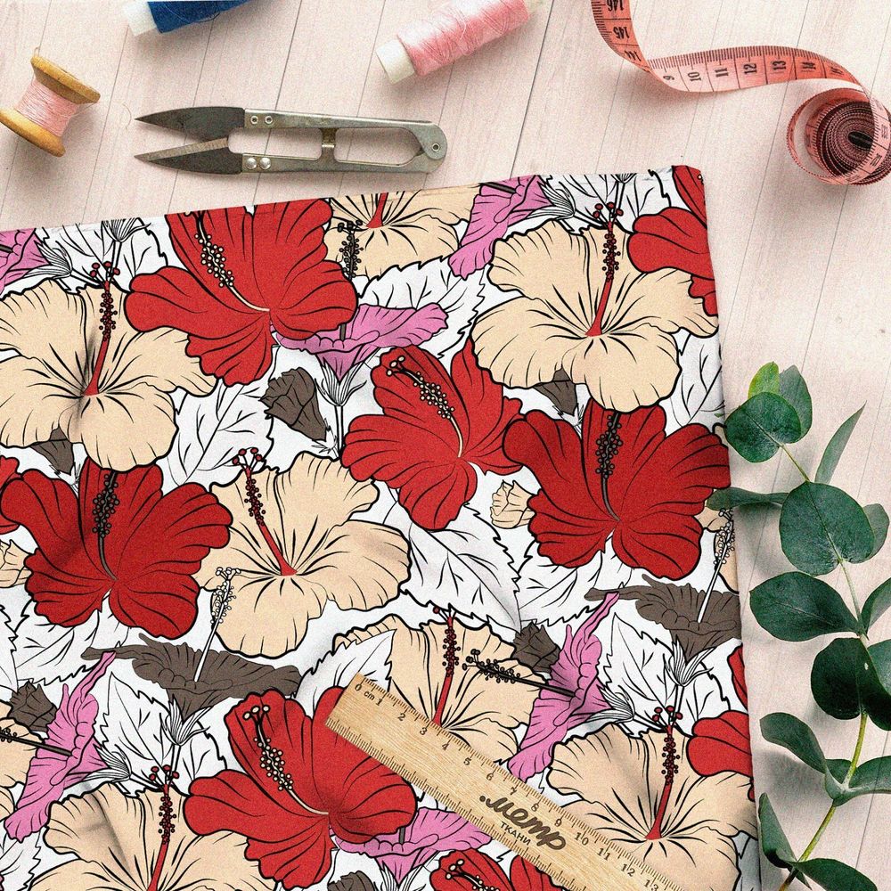 Ткань оксфорд 600 антуражный дизайн цветов