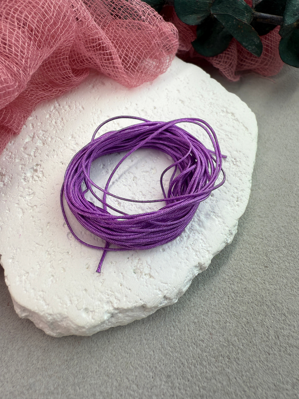 Шнур для плетения браслетов 0,6 мм, Фиолетовый (5 м)