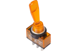 Тумблер REXANT 12V 20А (3c) ON-OFF однополюсный с желтой подсветкой (ASW-13D) 36-4372