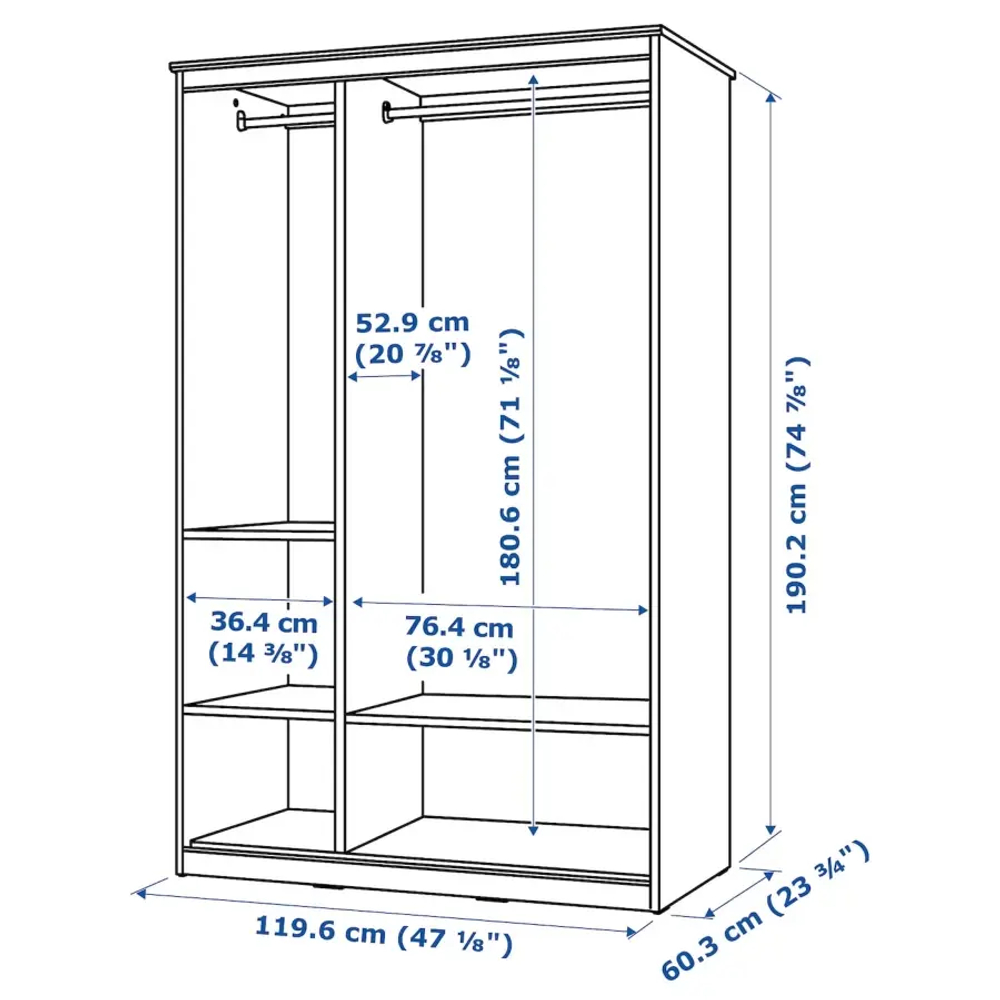 Шкаф - SONGESAND IKEA/ СОНГЕСАНД ИКЕА, 120x60x191, белый
