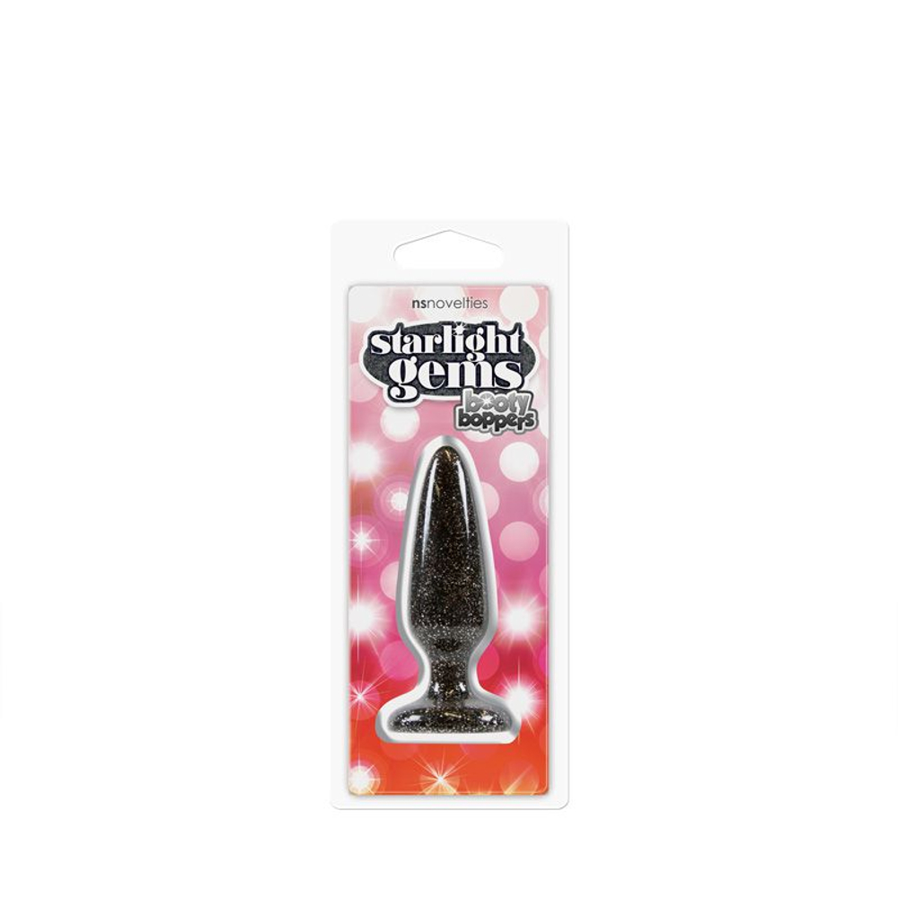 Чёрная анальная пробка Booty Boppers на присоске - 10,5 см. (Цвет: черный)