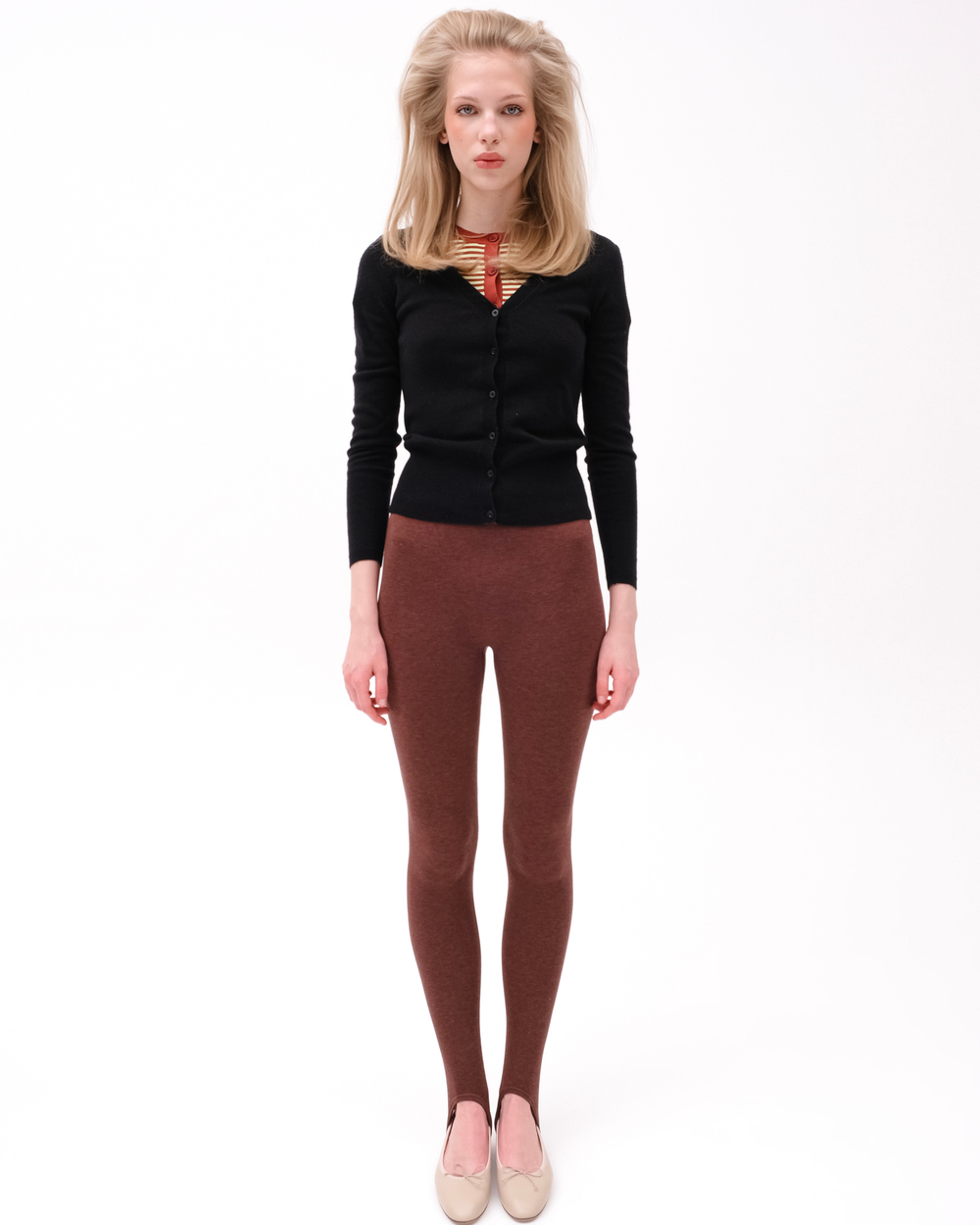 Леггинсы со штрипками Табак