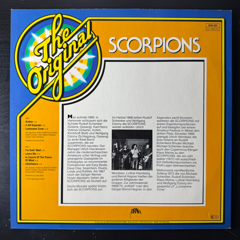 Scorpions ‎– The Original Scorpions (Германия 1980г.)
