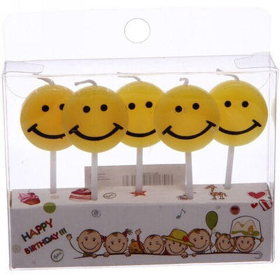 Свечи для торта «Смайлики» (набор 5 шт) 8 см
