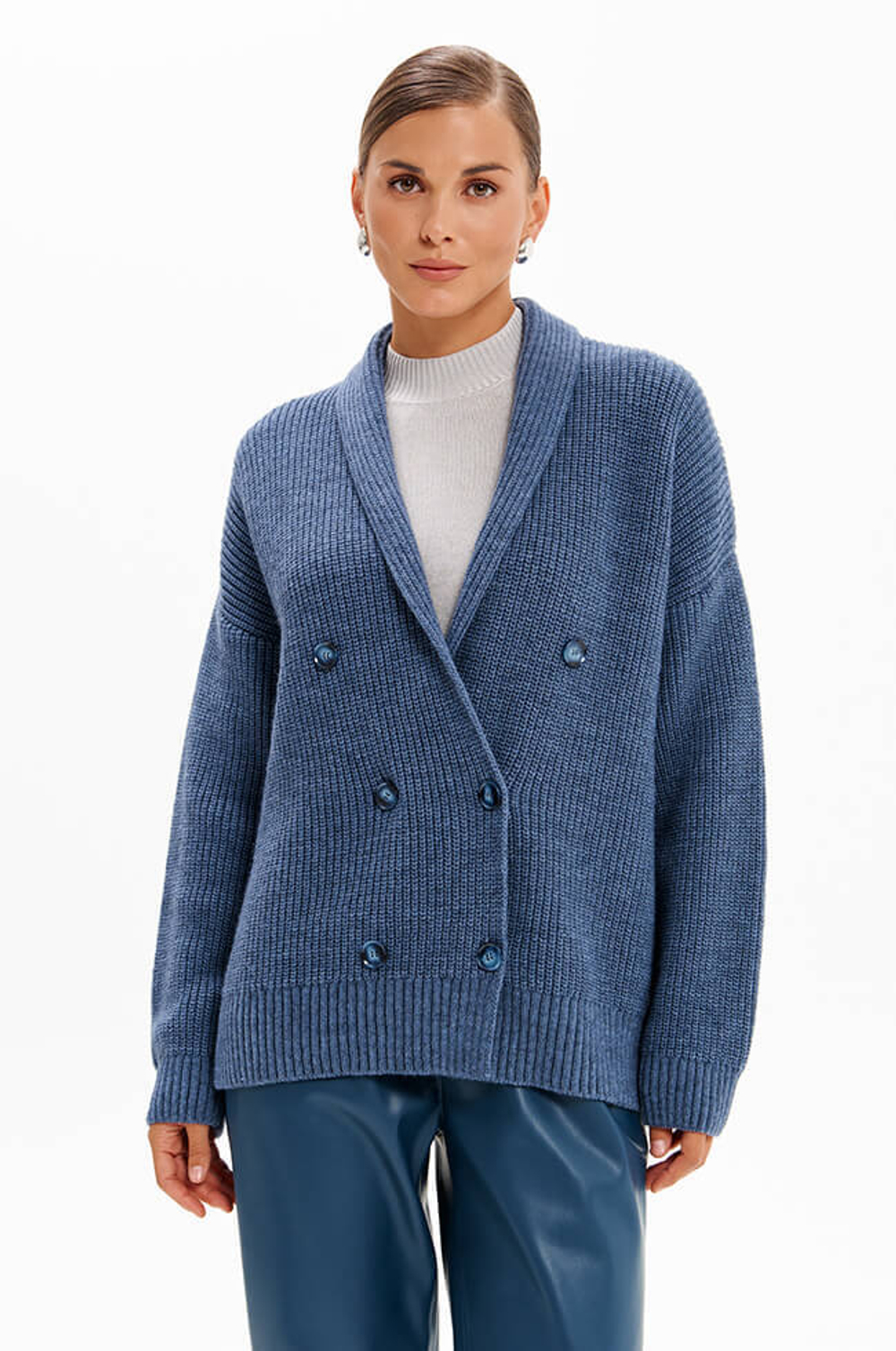 1948 Кардиган женский (дымчато-голубой)