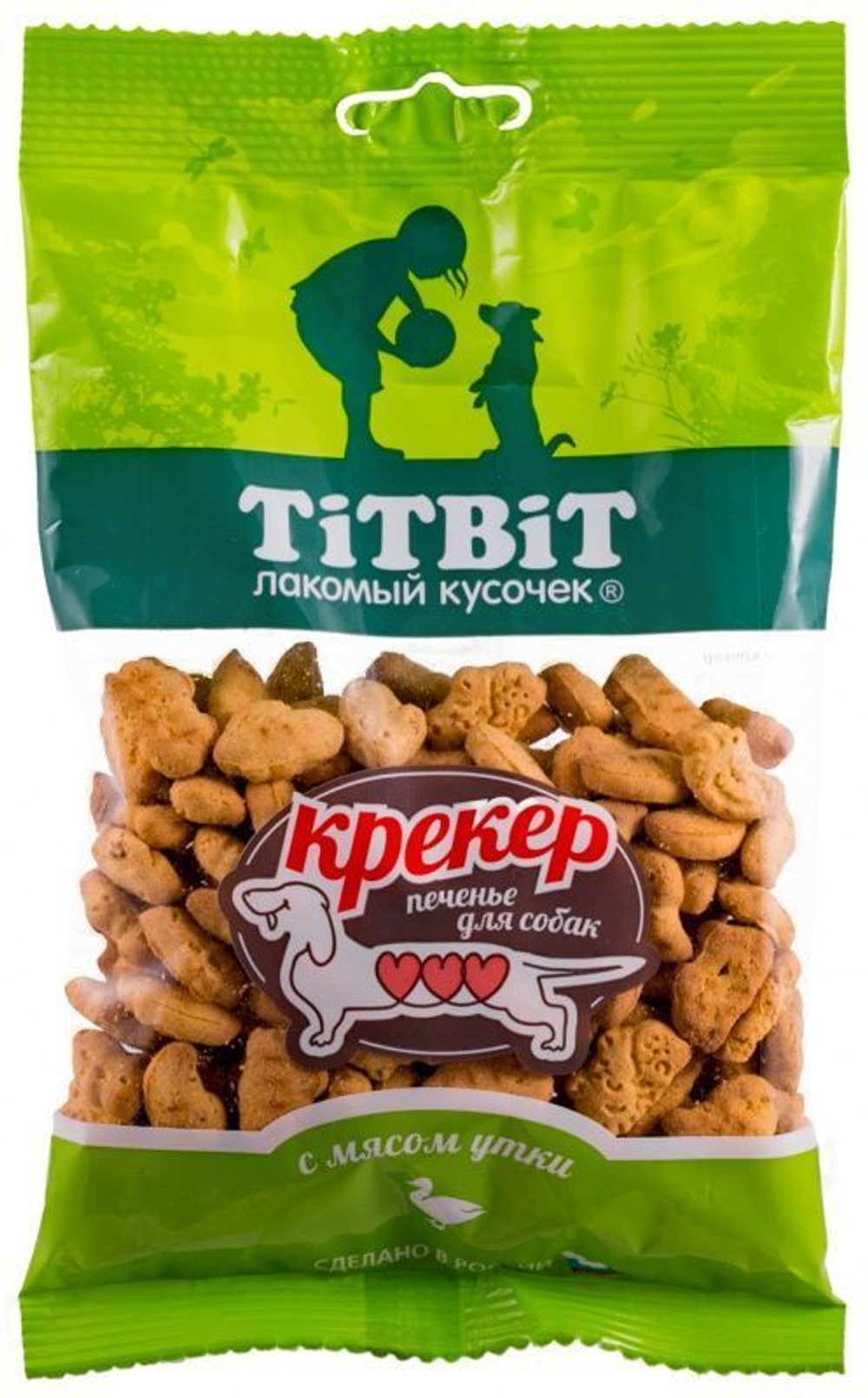 Лакомство TiTBiT для собак мелких пород Крекер с мясом Утки, 100 г х 5 упаковок