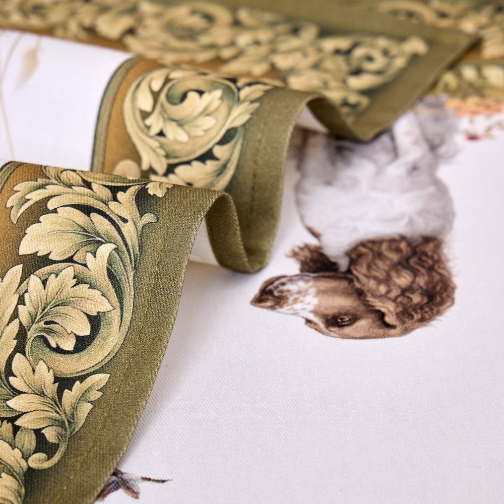 НАБОР САЛФЕТОК ИЗ 2-Х ШТ "ОХОТА" 40Х40СМ, ТВИЛ,100% ХЛОПОК, СОБАКА