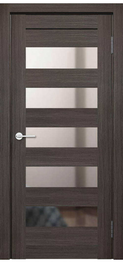 Межкомнатная дверь Велюкс 1 Ясень сноу / Цвет тон Грей / Зеркало / Двери Верда