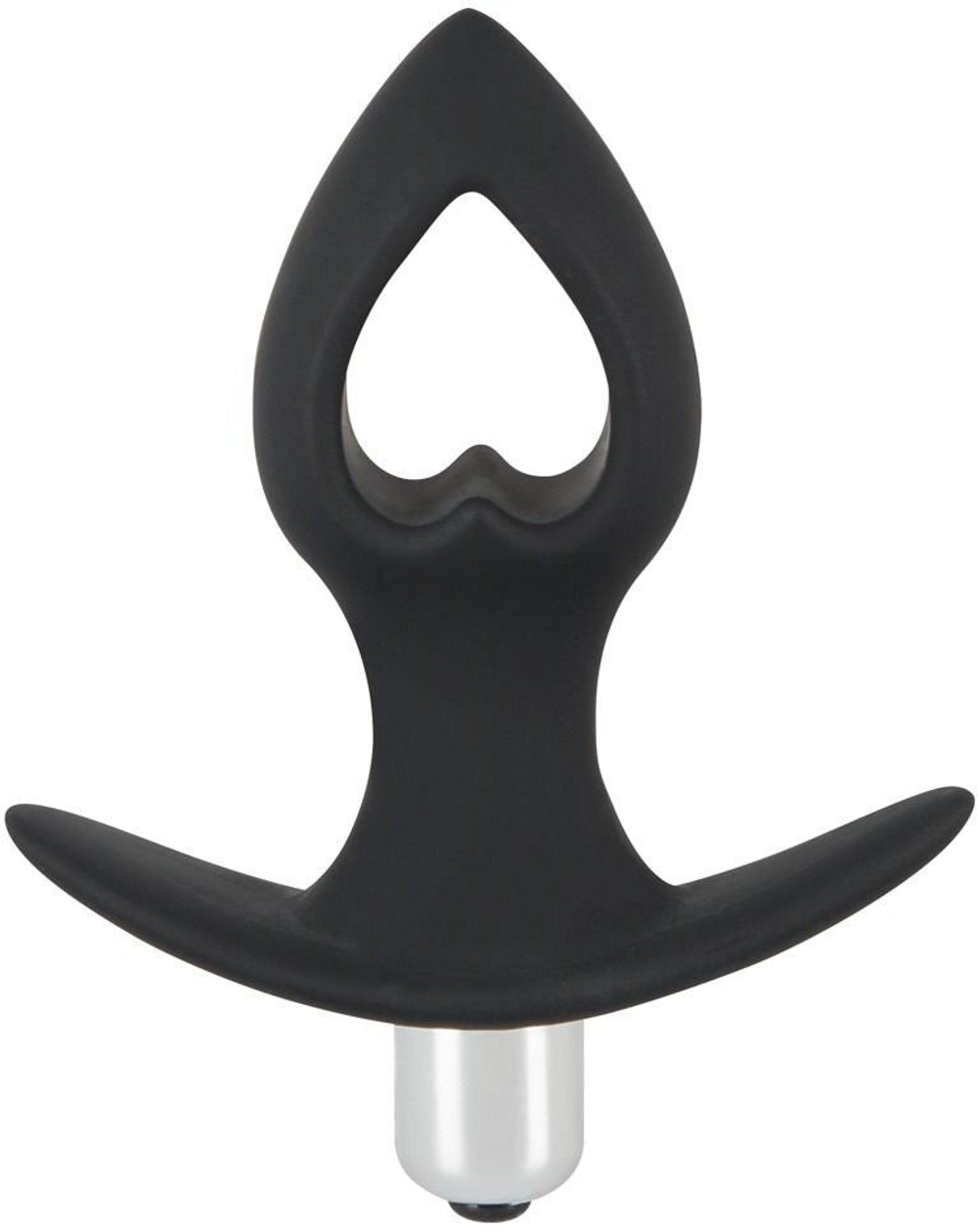 Анальная втулка с вибрацией черная 11 см