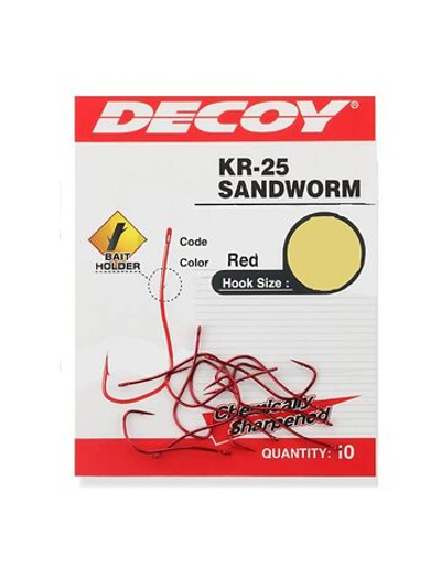 Крючок одинарный Decoy KR-25 #10 SANDWORM (в упаковке 10 штук)