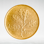 Italy 20 Lire 1972 R "Oak Branch", AU