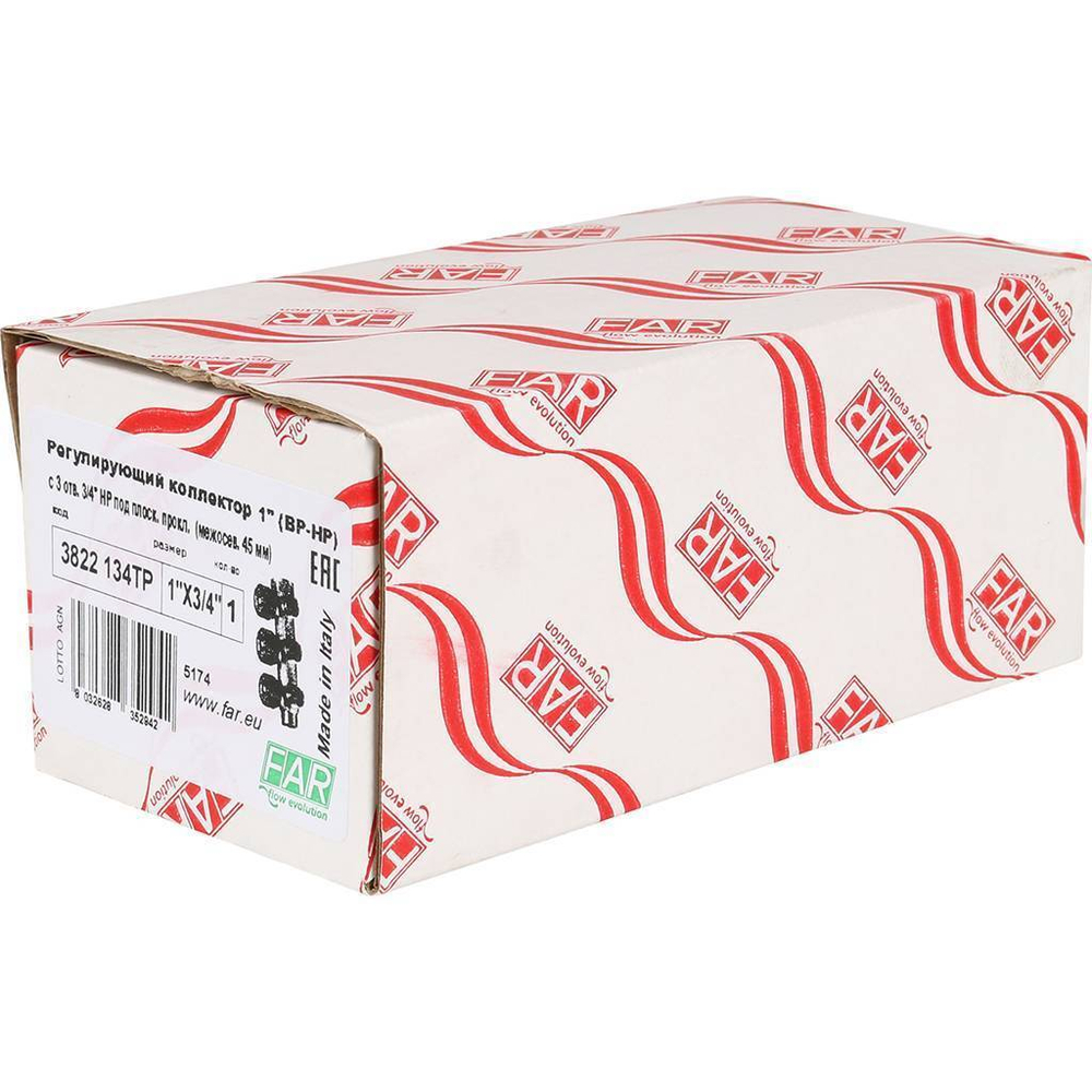 FAR Коллектор рег. 1" 3 отв. 3/4" Flat-Faced (под плоское уплотнение)