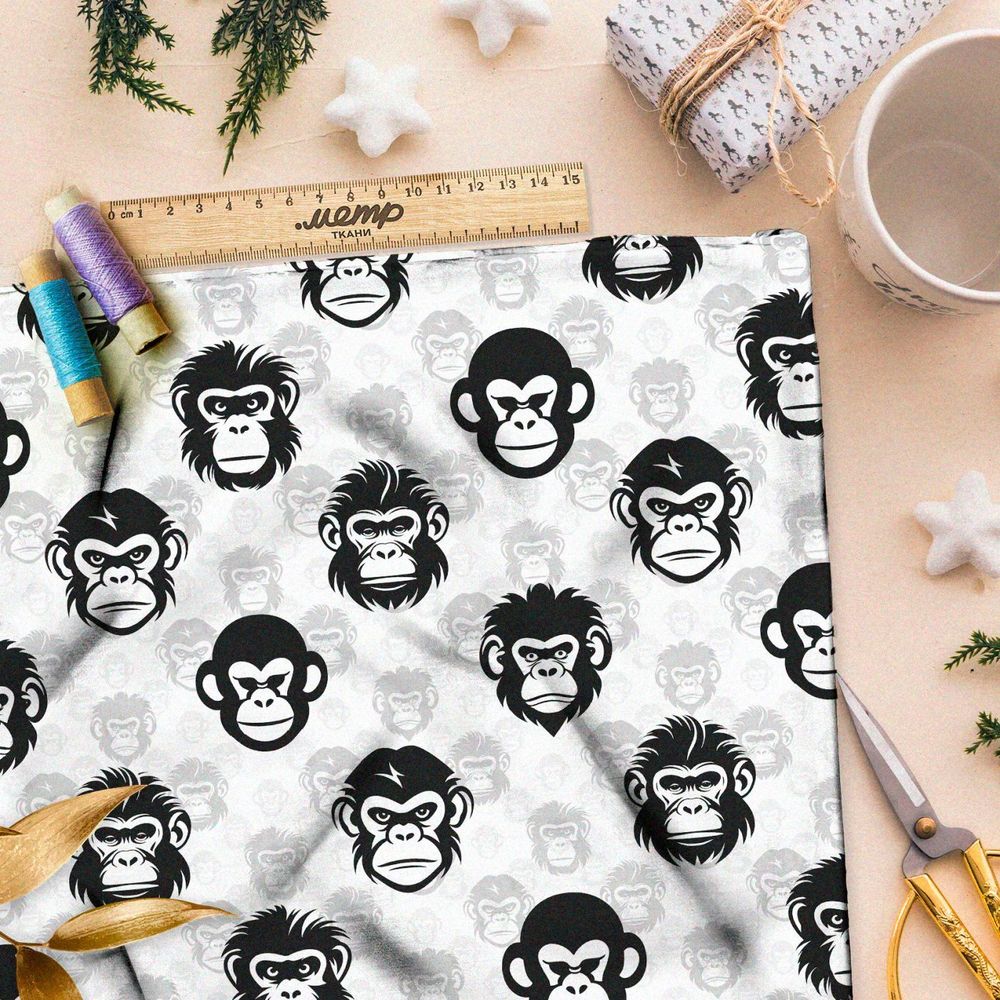 Ткань премиум мембрана мрачные обезьяны