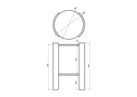 Столик Lagom D 43 см высота 64 см (белый, орех)