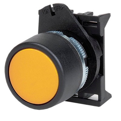 Кнопка плоская прозрачная без  фиксации, желтая