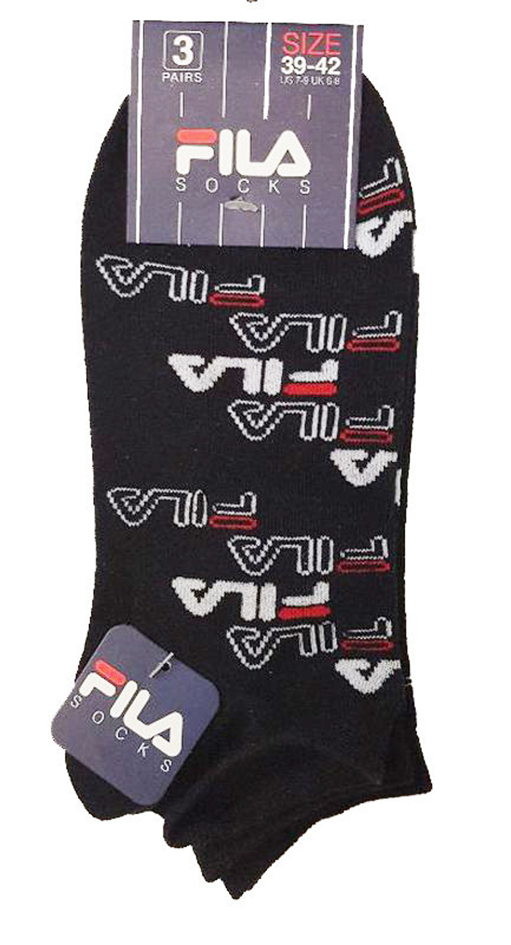 Теннисные носки Fila Calza Invisible Socks 3P - черный