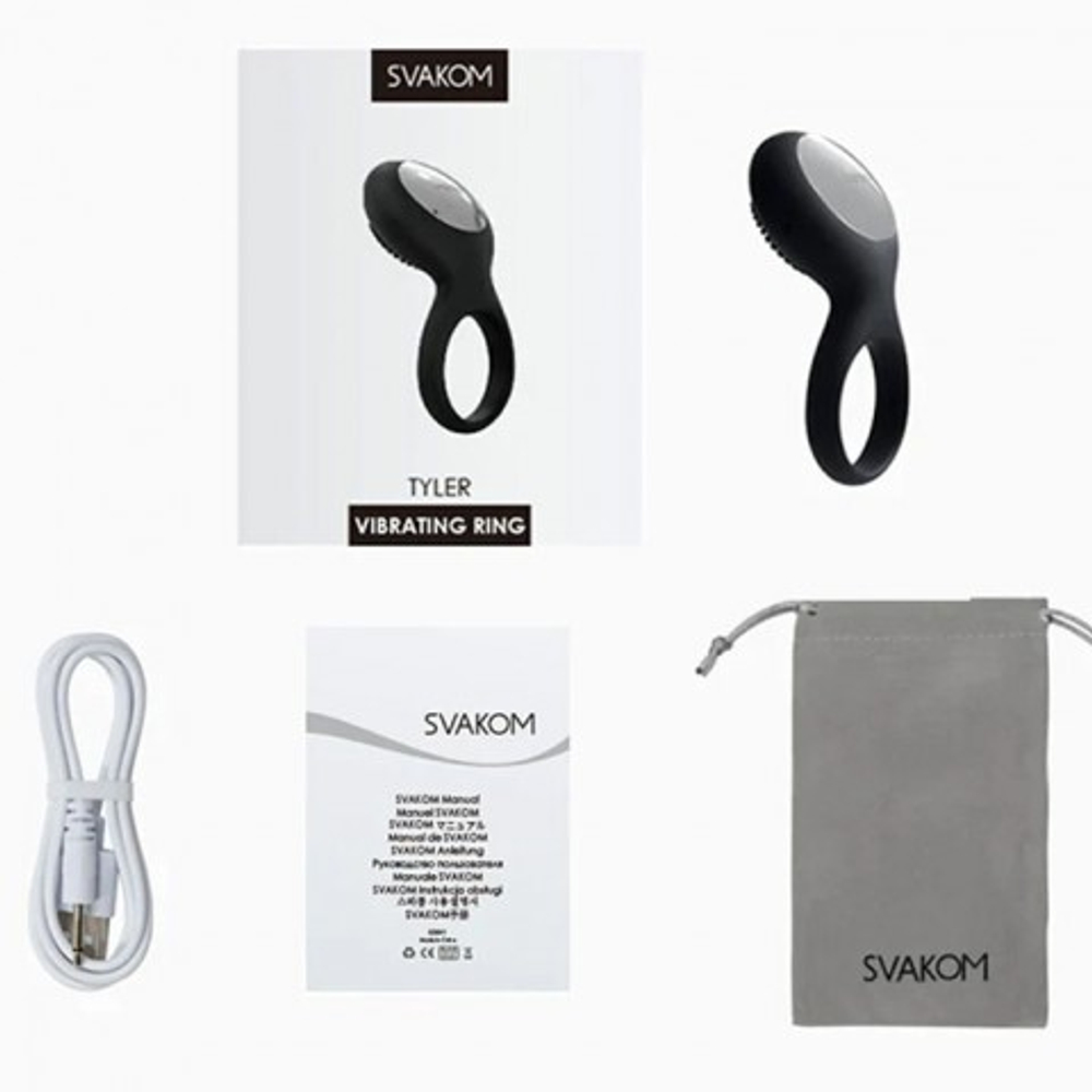 Эрекционное виброкольцо Tyler черный от SVAKOM