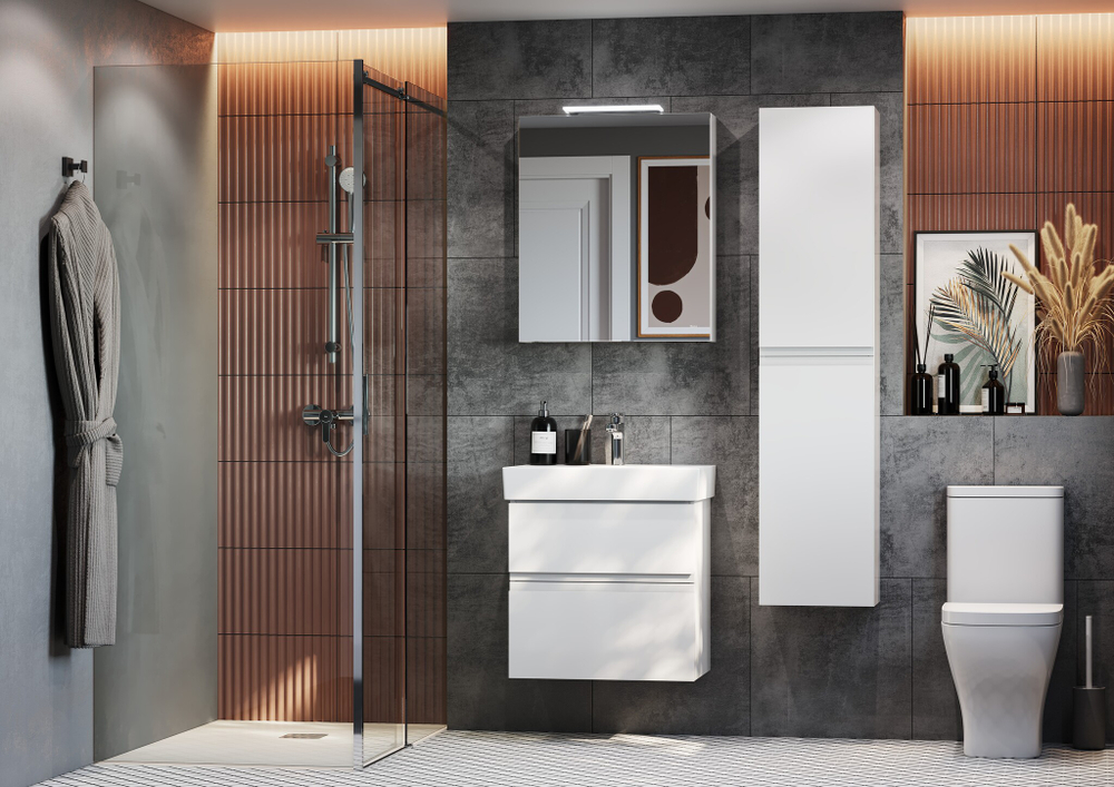 Дверь раздвижная Roca Area 1200x2000, правая, ручка слева, прозрачное стекло, профиль xром MP05R2012M