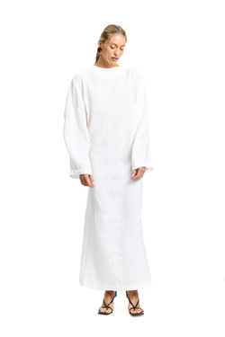 Платье maxi с баской Invitation milk