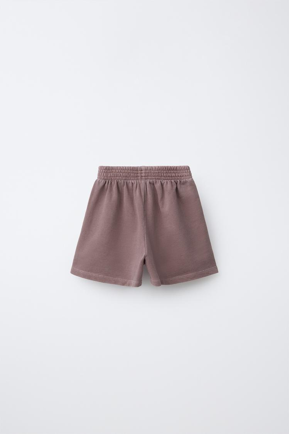 ZARA БАЗОВЫЕ ШОРТЫ ИЗ МЯГКОЙ ТКАНИ, ТЕМНО-КОРИЧНЕВЫЙ