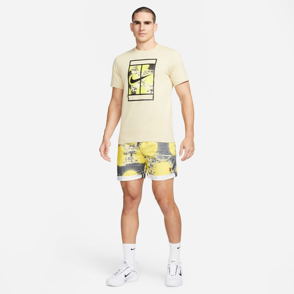 Мужское теннисное поло Nike Court Heritage RG T-Shirt Men - Beige, Multicoloured