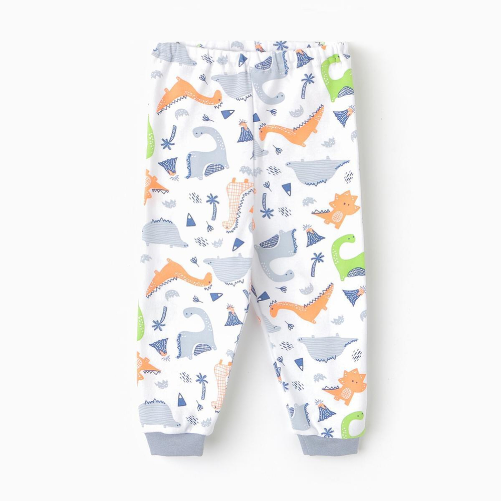 Ползунки(Штанишки) детские, цвет белый/динозавры, р. 74 10134527 (Рыжик)