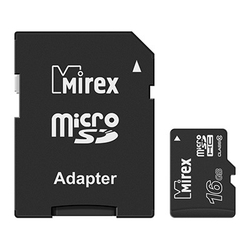 Карта памяти MicroSD 16-GB MIREX  Class-10
