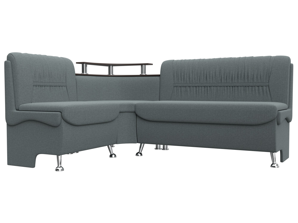 Диван кухонный угловой Сидней левый угол, Амур 07 серый, Рогожка, 125903L