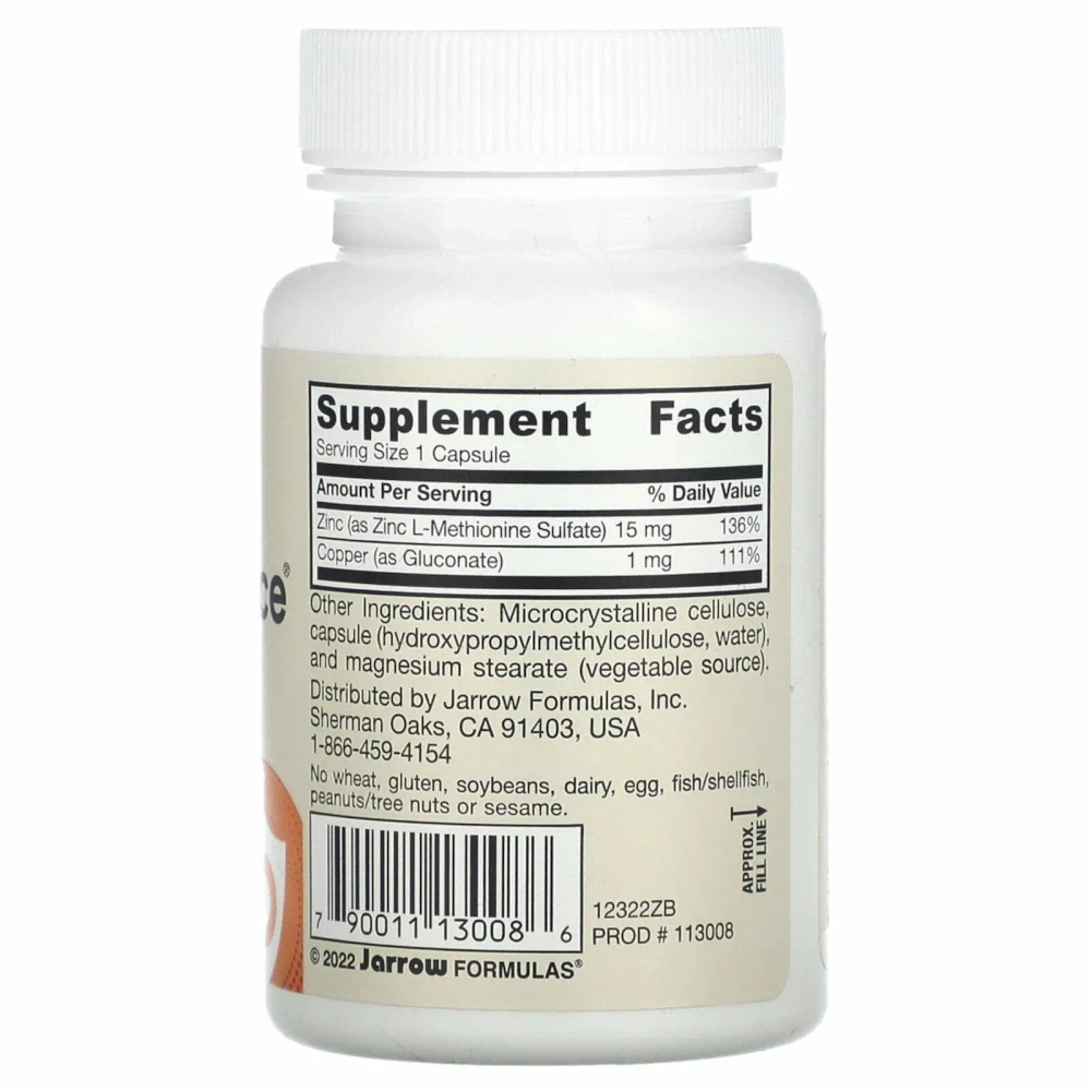 Витамины Jarrow Formulas Zinc Balance 100 капсул
