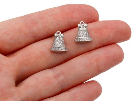 Подвеска "Колокольчик" 13мм, со стразами