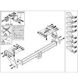 Фаркоп Westfalia 340089600001 Mitsubishi L200 2006-2015(паспорт и сертификат в комплекте)(без электрики)
