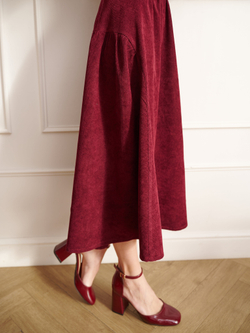 Юбка бохо вельветовая миди