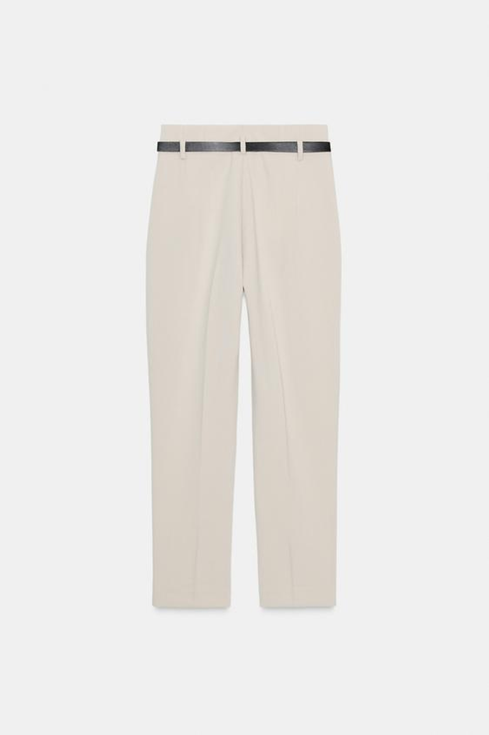 ZARA БРЮКИ С ВЫСОКОЙ ПОСАДКОЙ И РЕМНЕМ, СВЕТЛЫЙ ЖЕЛТО-КОРИЧНЕВЫЙ