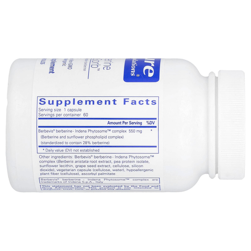 Pure Encapsulations, Berberine UltraSorb ™, 550 мг, 60 капсул