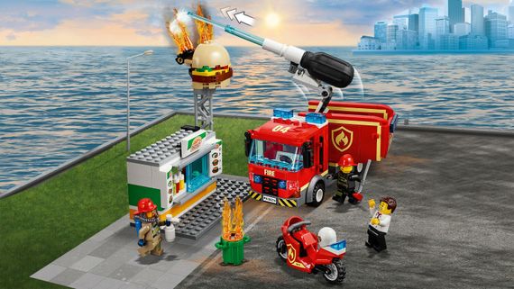 Burger bar fire rescue shop