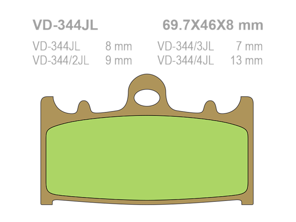 Колодки тормозные Vesrah VD-344JL (FDB574)