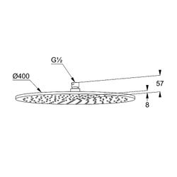 Верхний душ Kludi A-Qa круглый, плоский 400 мм Черный матовый Хром 6434087-00