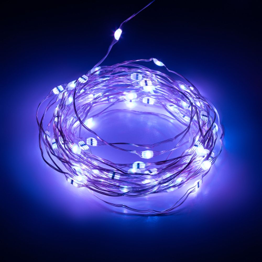 Светодиодная новогодняя гирлянда ЭРА ЕGNIG - PU-1 нить с управлением через мобильное приложение 10м RGB 100LED | Гирлянды
