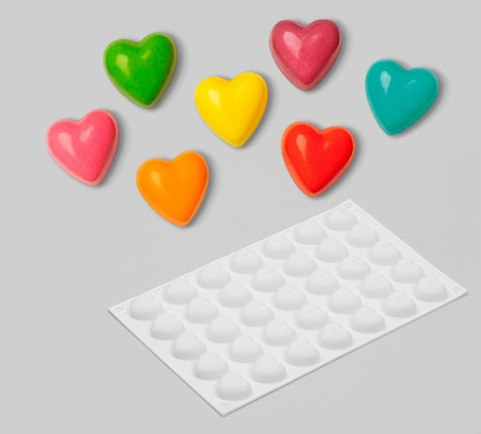 Силиконовая форма для выпечки и муссовых десертов "Сердечки"