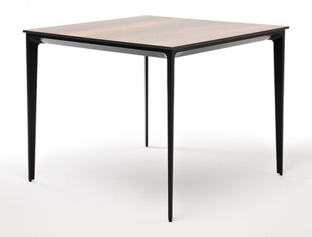 "Малага" обеденный стол из HPL 90х90см, цвет "дуб", каркас черный