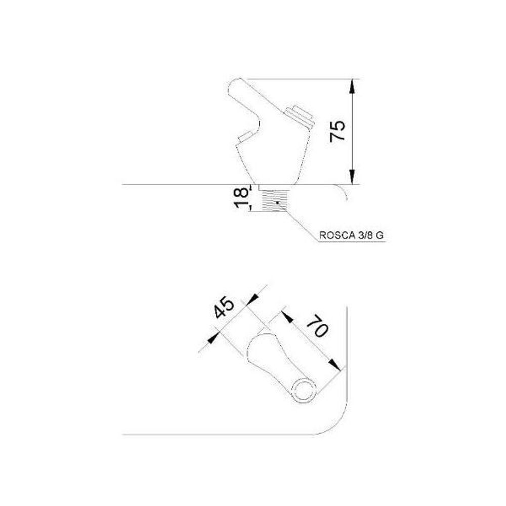 Кран для питьевого фонтана с кнопкой 10008.B