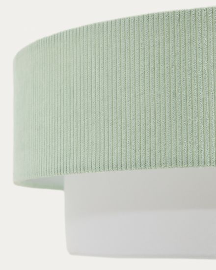 Подвесной светильник Bianella из хлопка и бирюзового вельвета