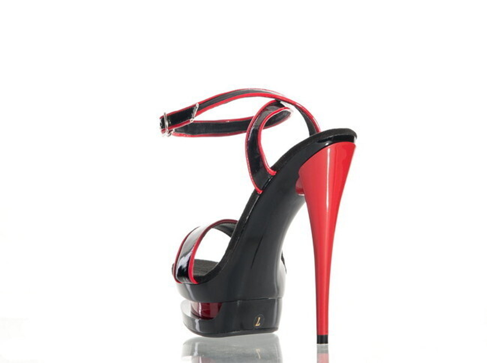 Туфли черно-красные лакированные 40 (Цвет: черный с красным)