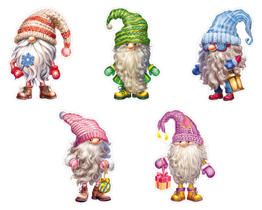 Комплект украшений на скотче 14*22см "Гномики"