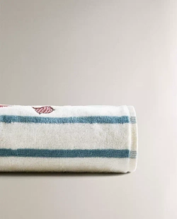 ZARA HOME ДЕТСКОЕ ПОЛОТЕНЦЕ С ВЫШИВКОЙ, СИНИЙ