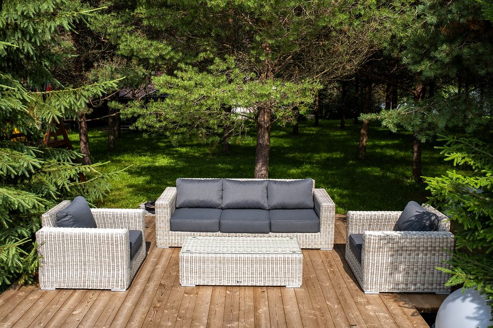 "Боно" лаунж-зона из искусственного ротанга, цвет бежевый