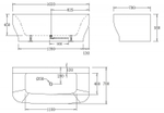 Акриловая ванна BelBagno 165x78 BB74-NERO-W0 Черная Белая без гидромассажа